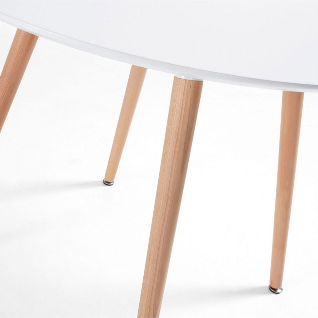 Mesa redonda cocina blanca 100x75 cm. - Imagen 3