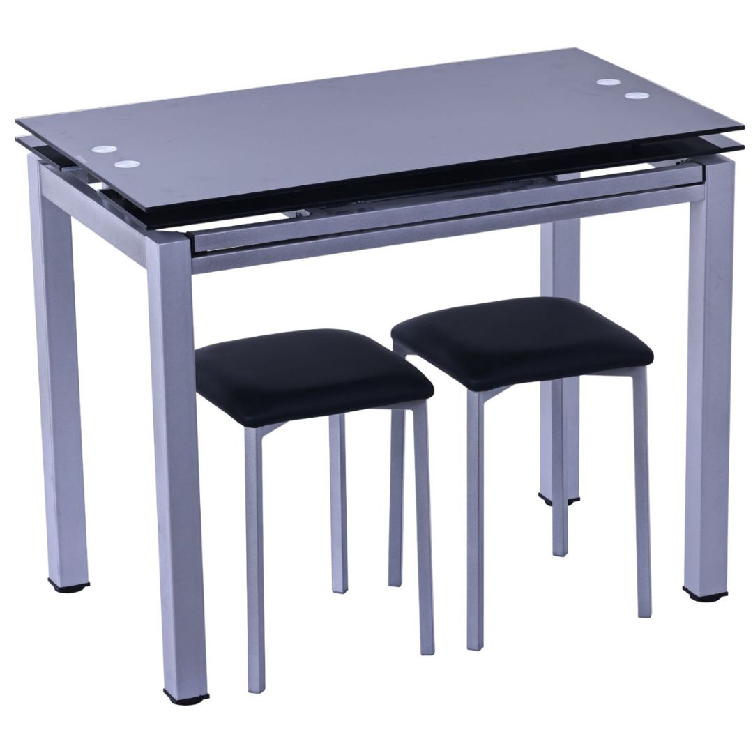 Mesa cocina extensible negra 45-95x95x75 cm. - Imagen 4