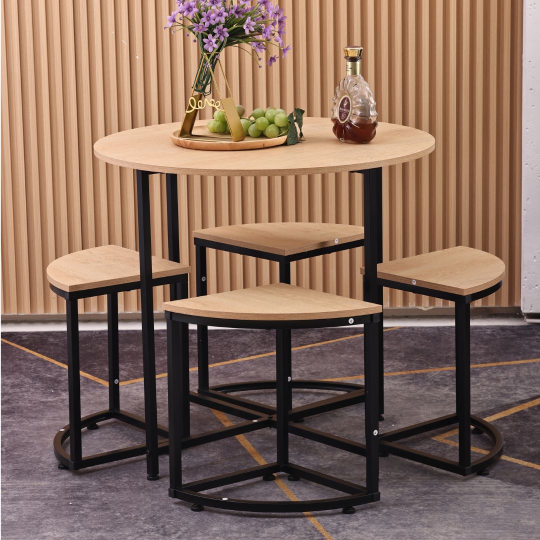 Mesa y sillas de cocina redonda 80x72 cm. - Imagen 4