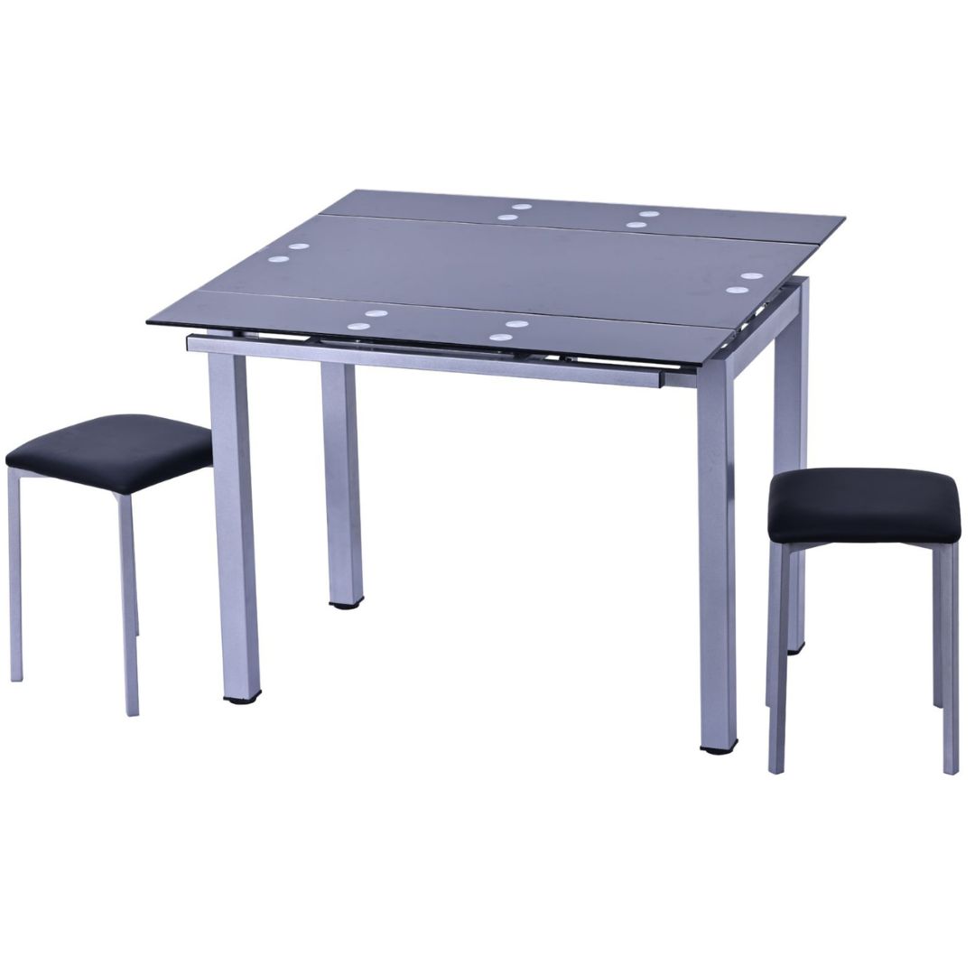 Mesa cocina extensible negra 45-95x95x75 cm. - Imagen 6