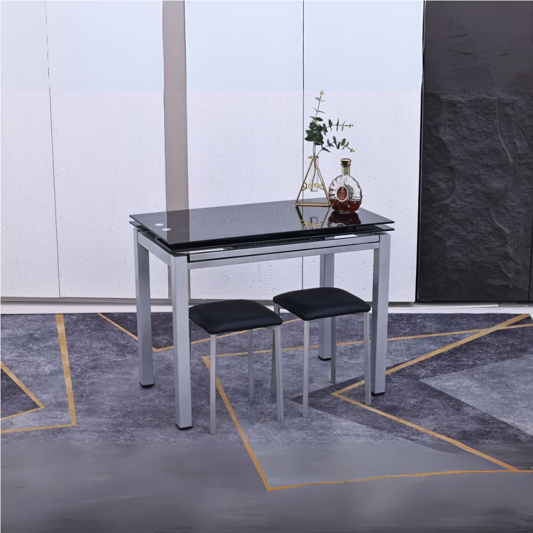 Mesa cocina extensible negra 45-95x95x75 cm. - Imagen 5