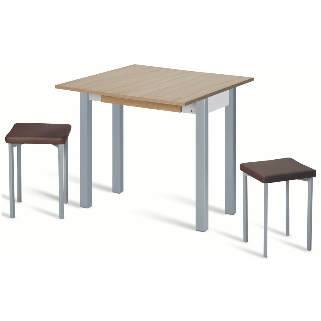 Mesa cocina extensible libro madera 40-80x40x75 cm. - Imagen 2