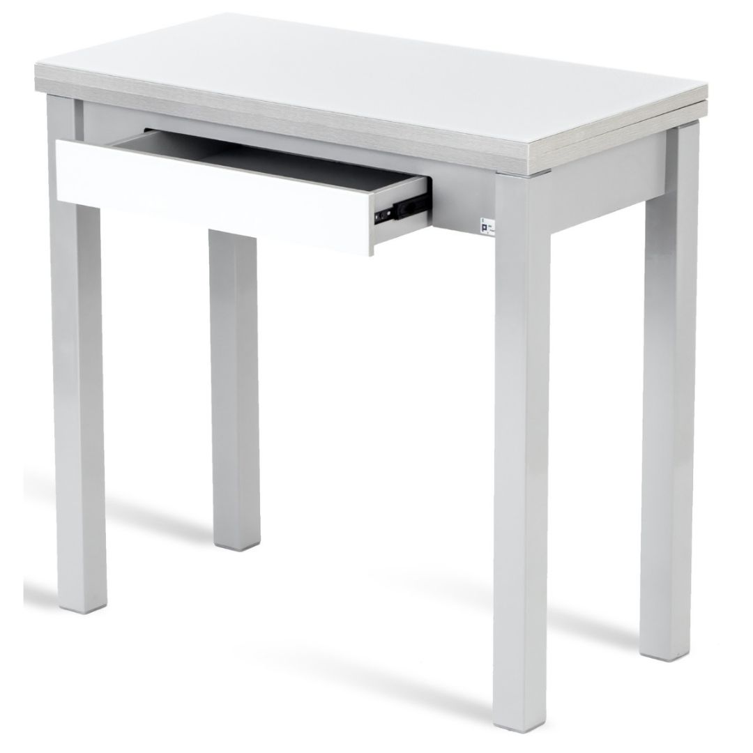 Mesa cocina extensible libro blanca 40-80x40x75 cm. - Imagen 4
