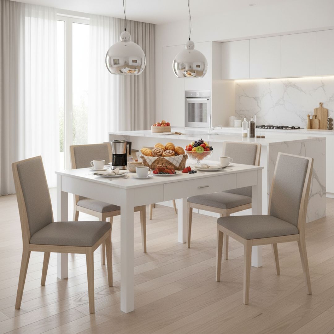 Mesas de cocina blanca 110x70 cm. - Imagen 9
