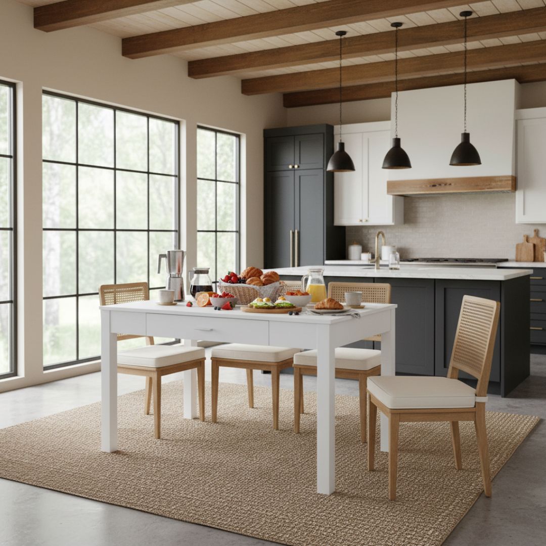 Mesas de cocina blanca 110x70 cm. - Imagen 3