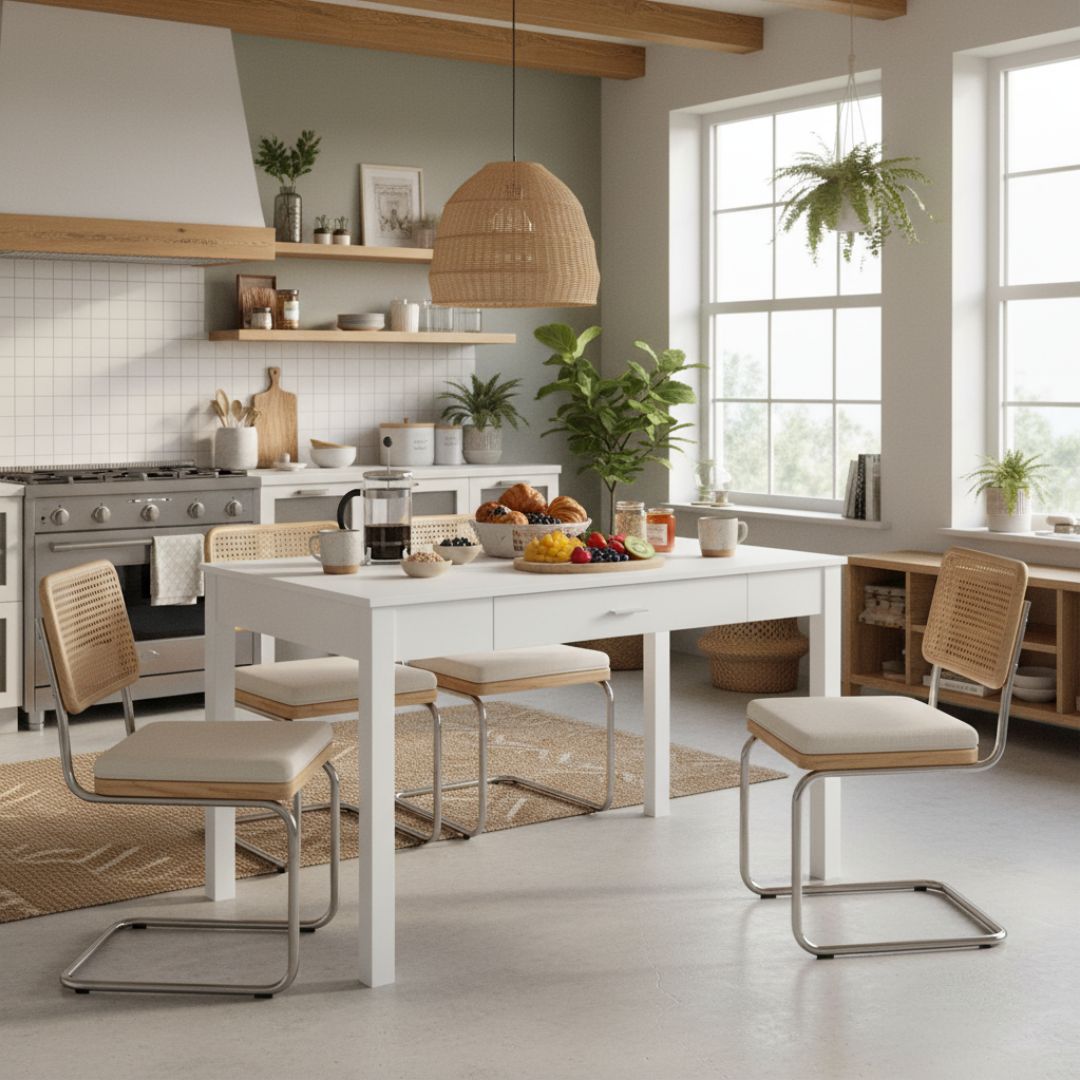Mesas de cocina blanca 110x70 cm. - Imagen 5